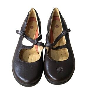Clarks Unstructured Women's Sz 11M Shoes Brown Leather Comfort Mary Jane Loafer